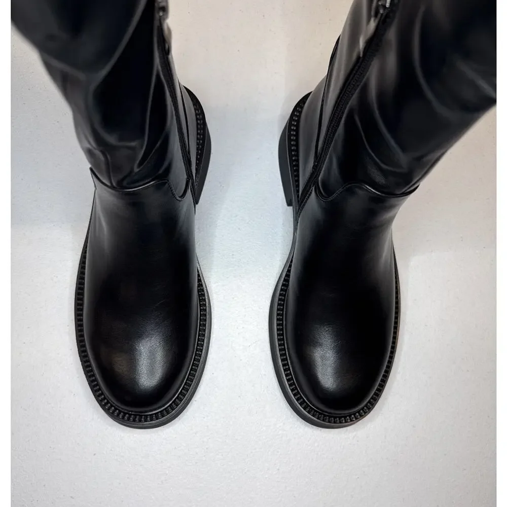 Feetquake Women’s Knee High Chelsea Boots Black Size 9